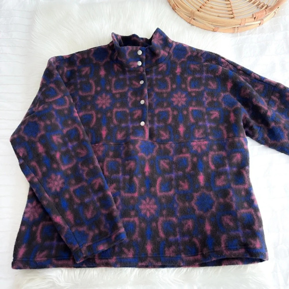 NWOT Xirena Caden Wool Blend Fleece Jacket Pullover Purple - Picture 4 of 10